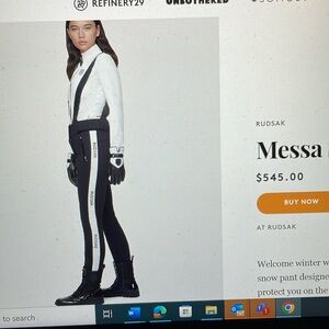 Rudsak messa one piece ski pant suit with logo straps